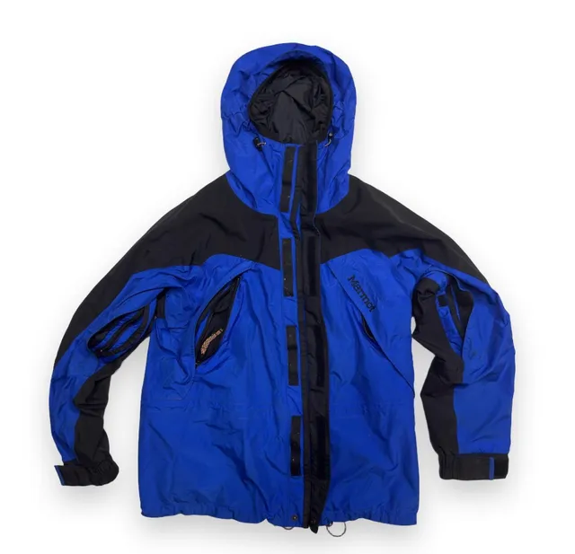 Marmot Gore-Tex Jacket Size M Blue Black Hooded