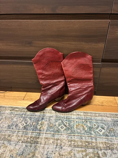Ecliss Farrah Boots Size 8.5M Red Leather Slouch Western