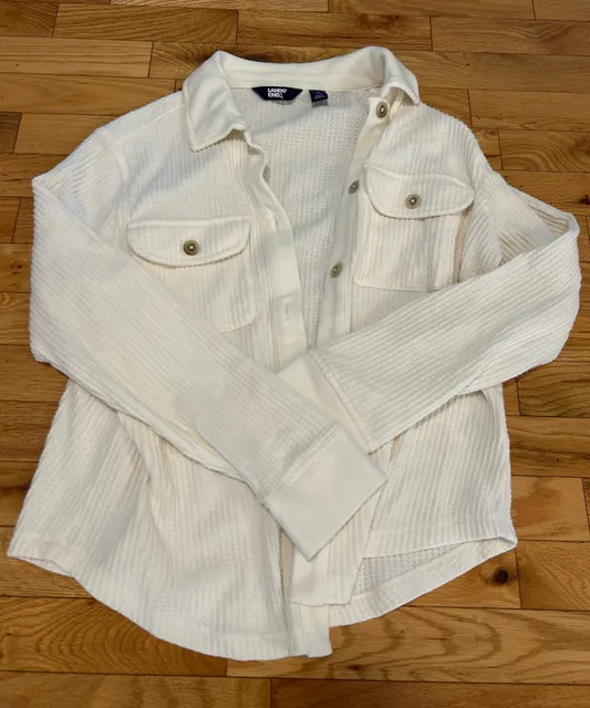 Lands' End Waffle Shirt Jacket Size S 6-8