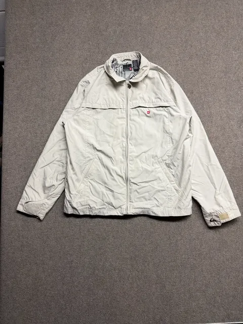 Quiksilver Vintage Jacket Size L Off White Full Zip Windbreaker