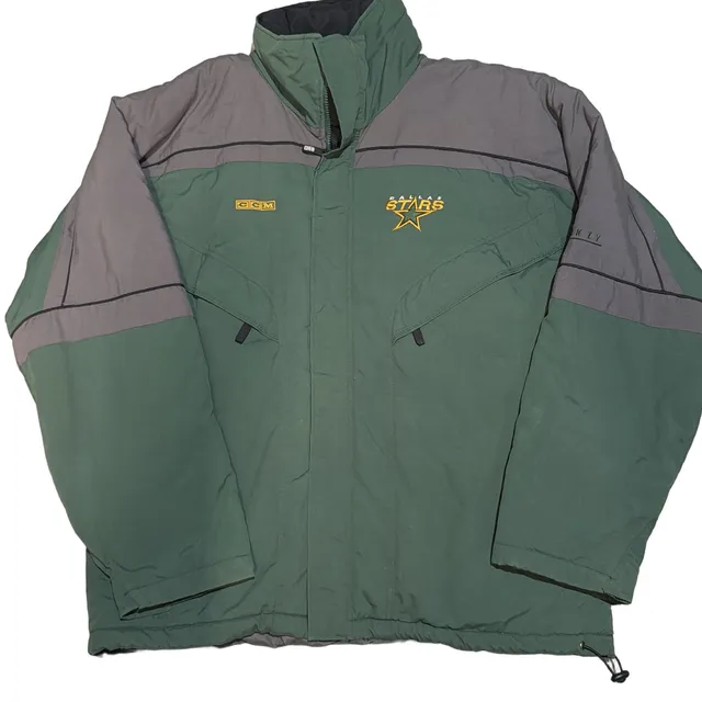 CCM Dallas Stars Jacket Men Size L NHL Hockey Full Zip Coat Green Black Official