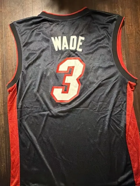 Adidas Miami Heat Dwyane Wade 3 Jersey Size L Black