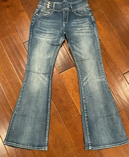 Flamingo Flare Jeans Blue Denim Medium Wash