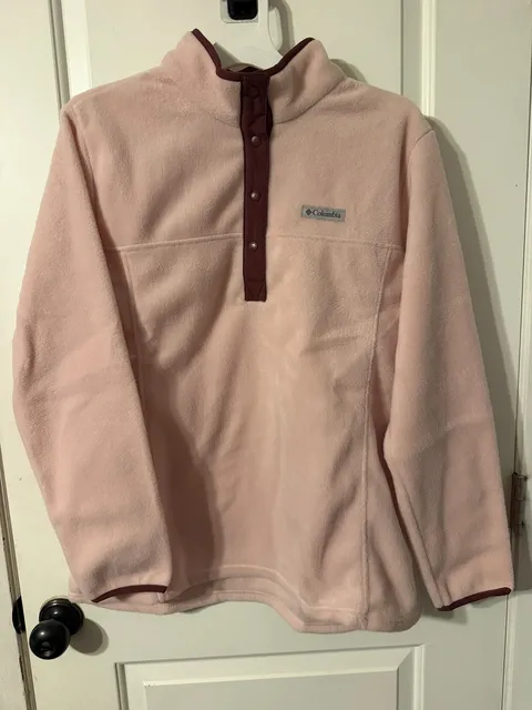 Columbia Benton Springs 1/2 Snap Pullover Size 1X/1TF Mineral Pink Fleece