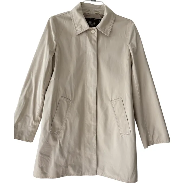 Coach Trench Coat Signature Lining Tan Size M