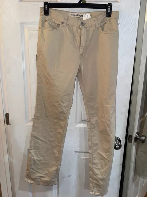 Gap Straight Leg Pants Size 10 Regular Tan Cotton Chinos
