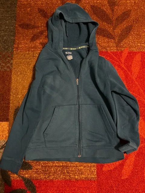 Tek Gear Ultrasoft Fleece Zip Hoodie Size L Teal Blue Full Zip Sweatshirt