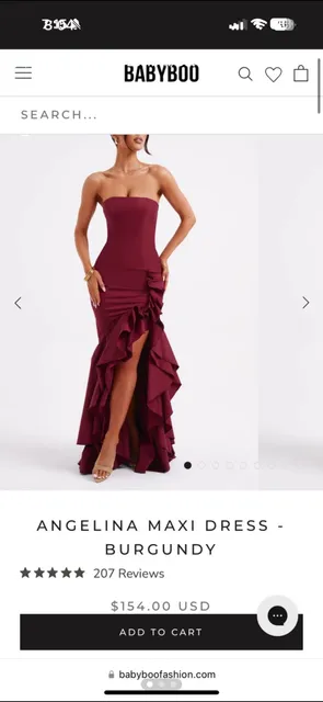 Babyboo Fashion Angelina Maxi Prom Dress Size S Burgundy