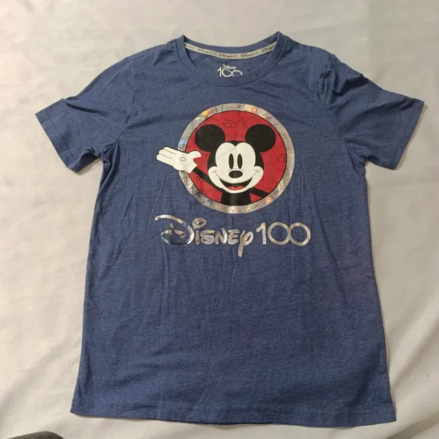 Disney 100 Mickey Mouse T-Shirt Size XL 14/16 Blue