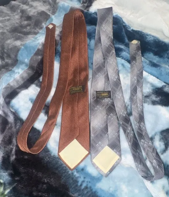 Vintage Prince Consort Golden Clasp Necktie Lot Brown and Gray design.
