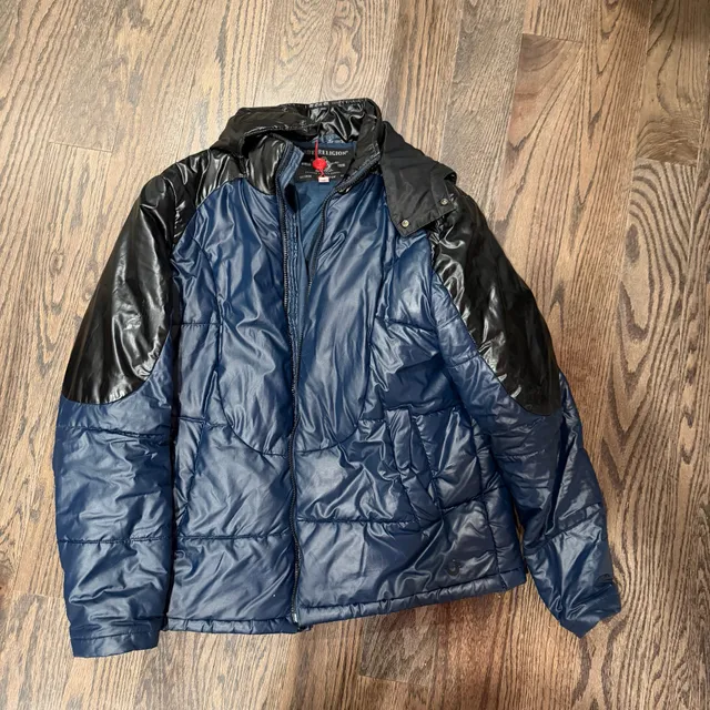 True Religion Puffer Jacket Blue Black