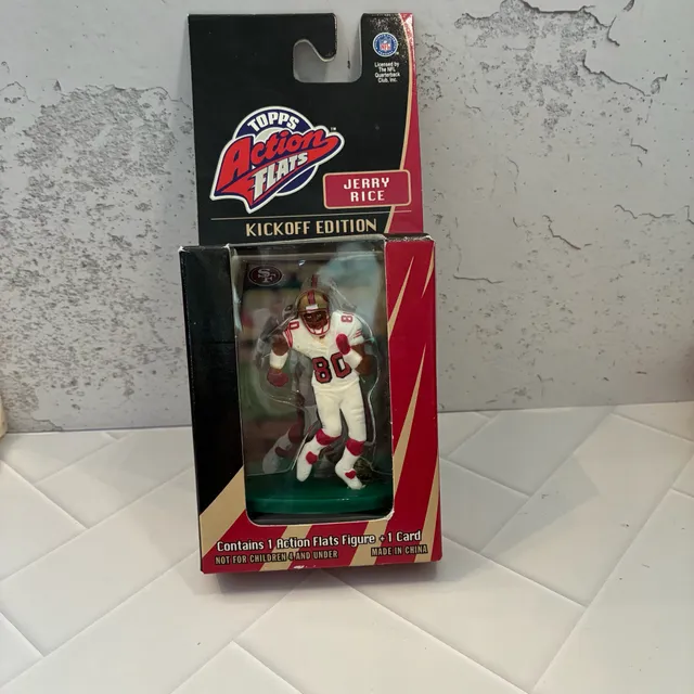 VTG Topps Action Flats Jerry Rice Kickoff Edition Figure And Card