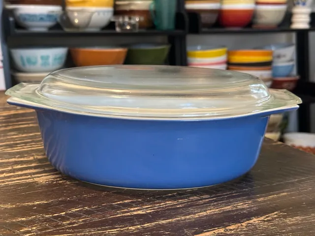 Pyrex Americana Blue 045 Oval Casserole Dish 2.5 Qt