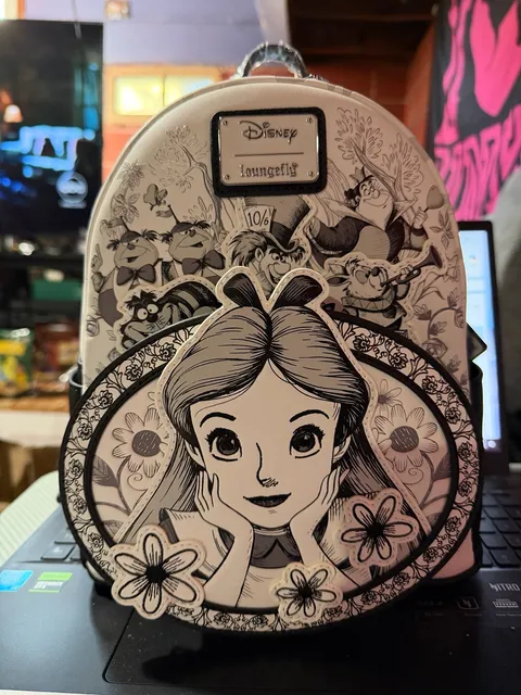 Disney Loungefly Alice In Wonderland Sketch Mini Backpack New