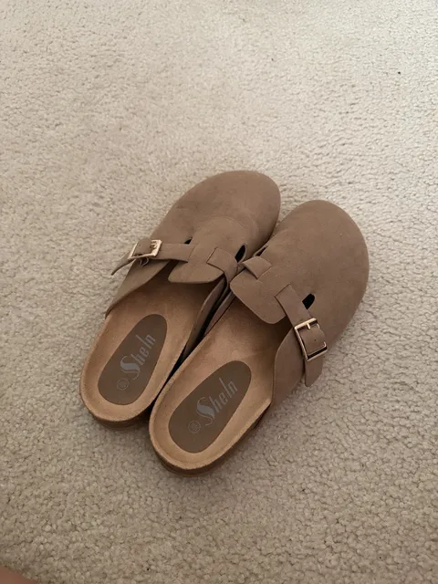 Shein Clogs Size 10W Brown Buckle Mules Slide Sandals