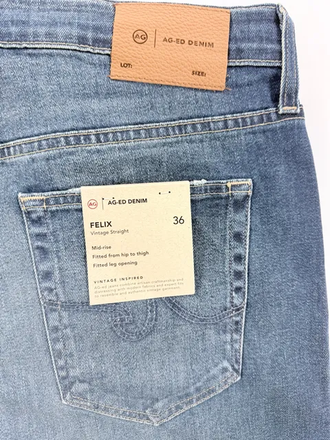 NWT AG Adriano Goldschmied Felix Jeans Men 36 Japanese Denim Vintage Straight