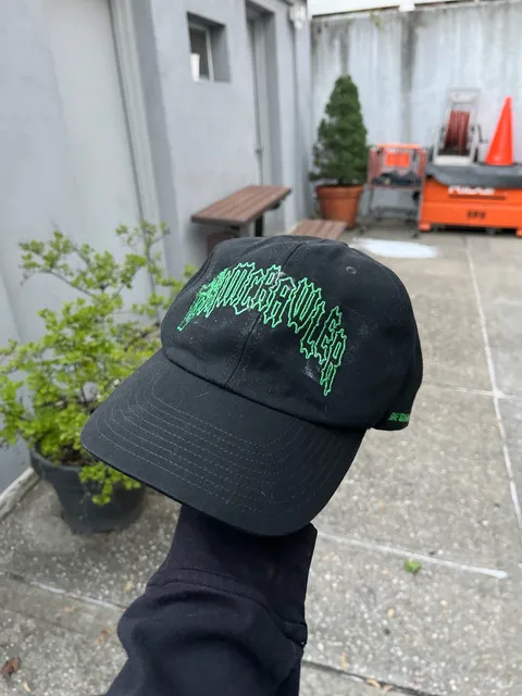 Raf Simons Grime Crawler SS22 Embroidered Logo Baseball Cap OS Black