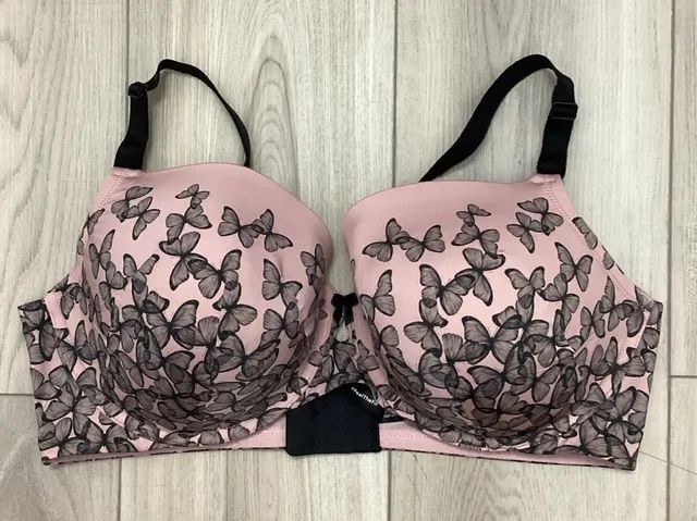 TORRID Bra Perfect Light Lined Cup NO-WIRE Pink Black Butterflies Size 40DD