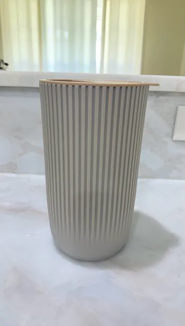 Kitchen Utensil Holder Knife Caddy Beige Ribbed