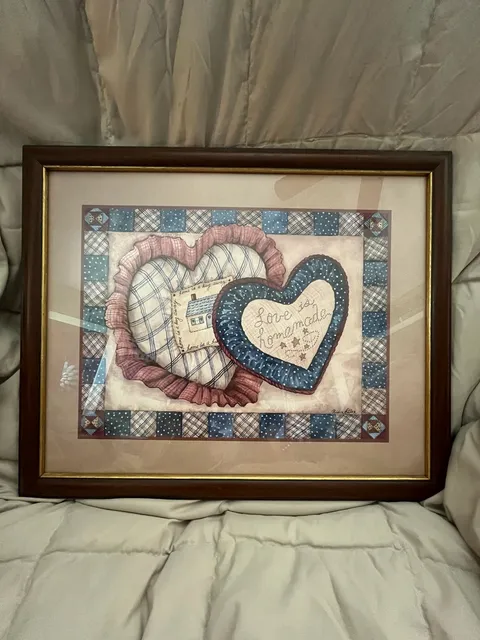 Vintage Home Interiors & Gifts Robbin Allen Framed Art “Love Is Homemade”Art