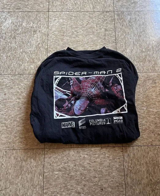 Comfort Colors Spider-Man 2 Movie Long Sleeve Shirt XL Black Graphic