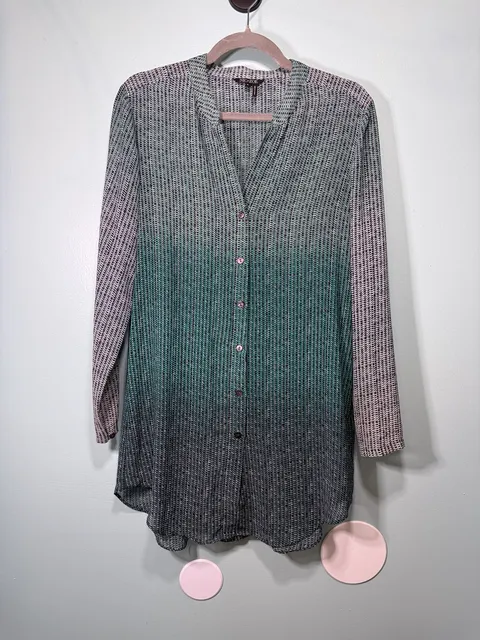 NIC+ZOE Ombre Button Down Shirt Size L
