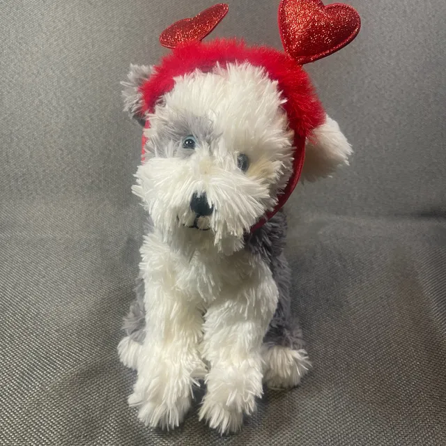 FAO Schwarz Sparklers Wear and Share Plush Dog with Heart Headband