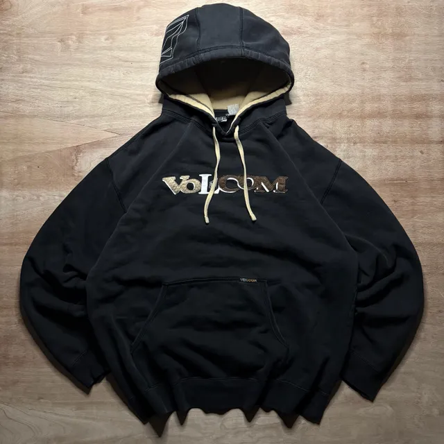 Vintage Volcom Liberation Black Hoodie Men’s Large Y2K Skate Streetwear