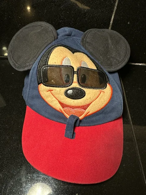 Disney Mickey Mouse Sunglasses 3D Ears Baseball Cap Hat Blue Red
