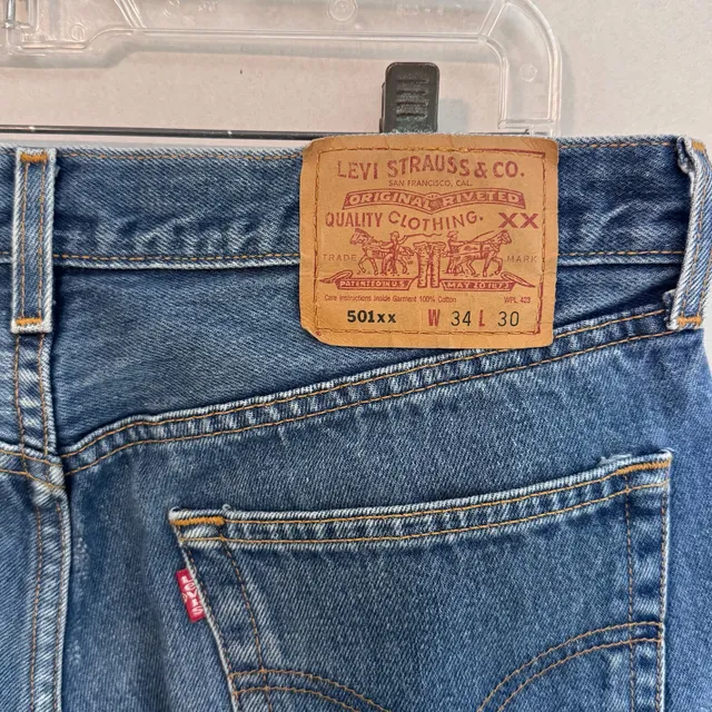 Vintage 90’s Levi's 501XX Straight Leg Jeans 34x30 Blue Denim