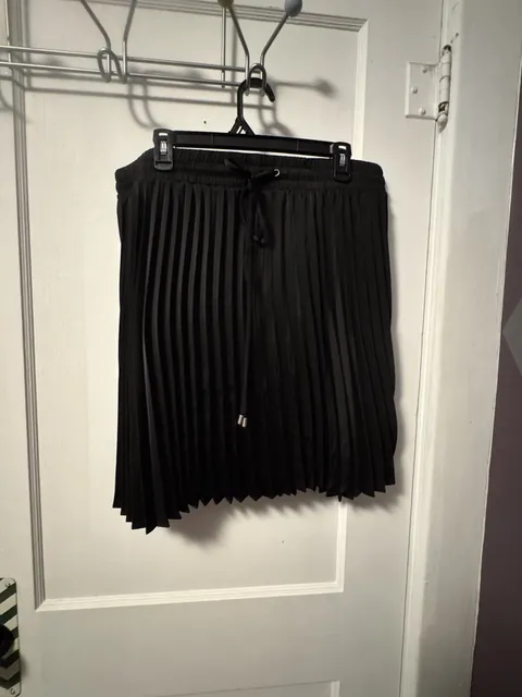 Jodifl Pleated Skirt Size 1X Black Polyester Drawstring