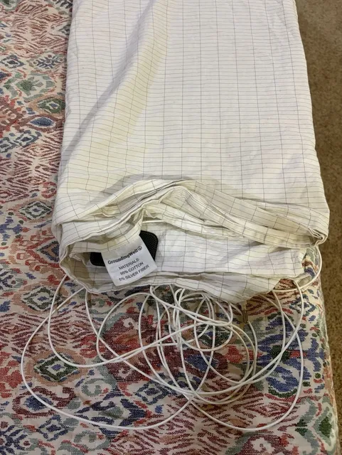 Grounding Well Earthing Grounded Bed Sheet Grid Cotton Silver Fiber