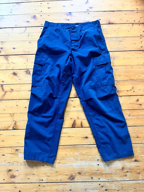 Brigade Quartermasters BDU Combat Cloth Trousers Large Regular Blue Cargo 90s