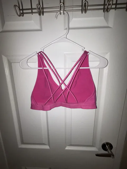 Fabletics Pink Criss Cross Sports Bra