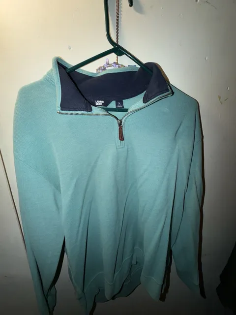 Quarter Zip Pullover Sweater Size L Mint Green