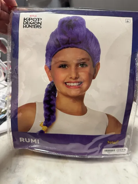 Spirit Halloween Netflix Kpop Demon Hunters Rumi Costume Wig Purple