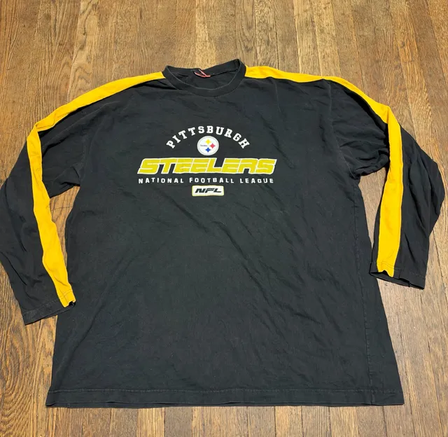 NFL Pittsburgh Steelers Vintage Long Sleeve T-Shirt Black Yellow XXL