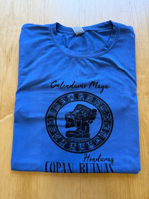 Long Time Copan Ruinas Honduras Mayan Calendar T-Shirt Size XL Blue