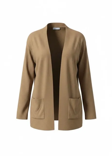 Croft & Barrow Women’s Medium Brown Open Front Long Cardigan Sweater Pocket