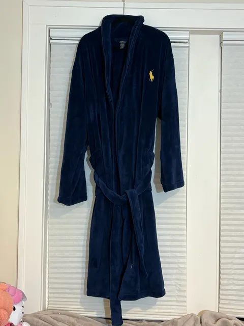 Polo Ralph Lauren Robe Size L/XL Navy Blue Fleece