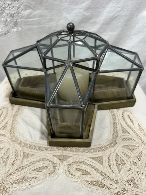 Hen Feathers Historical Replica Leaded Glass Terrarium