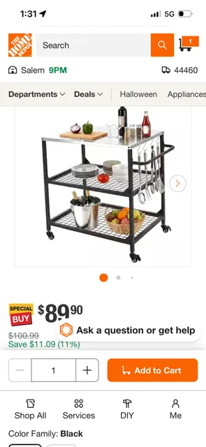 Stainless Steel Grill Cart Outdoor Cart 31.5" x 24" x 33.5"