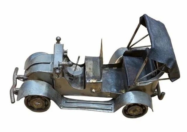 Vintage Handcrafted Metal Antique Car Model Figurine