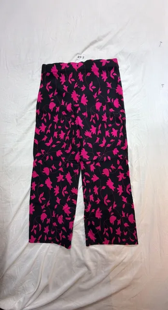 Jules & Leopold Floral Palazzo Pants Size L Black Pink