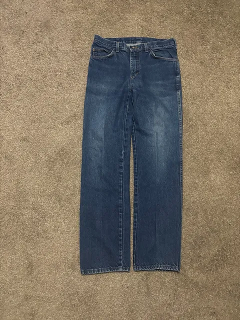 1970s 1980s Talon Zip Cowboy Cut Jeans 32x34 Blue Denim Bootcut
