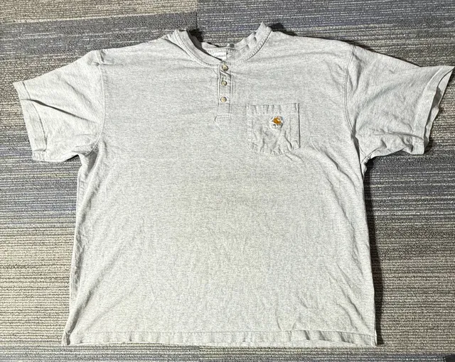 Carhartt Henley Pocket T-Shirt Size 2XL Gray