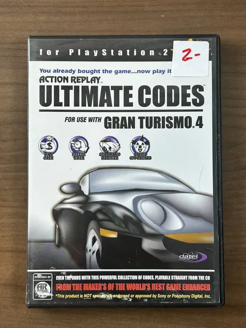Action Replay Ultimate Codes Gran Turismo 4 PS2 PlayStation 2 Disc Case Manual