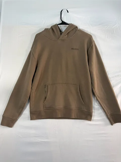 Hollister Relaxed Fit Hoodie Size S Taupe Brown