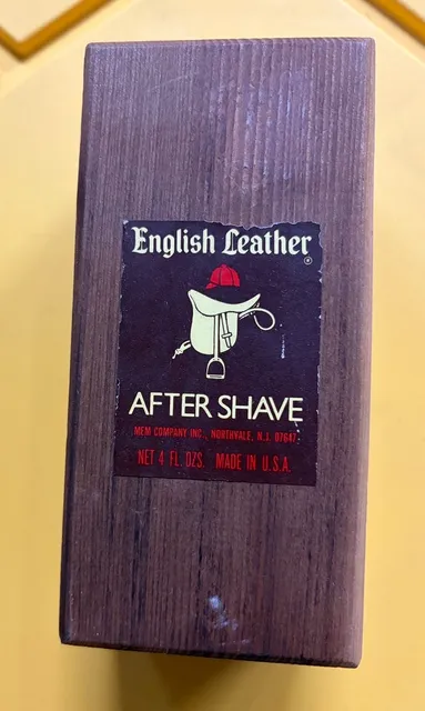 English Leather After Shave Wooden Box 4 FL. OZ. Vintage Empty Box