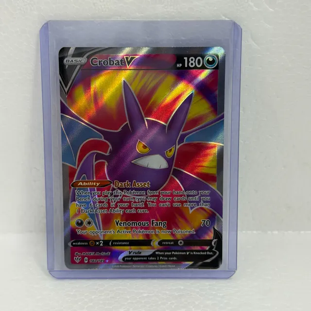 Pokemon Crobat V Full Art 182/189 Darkness Ablaze Ultra Rare